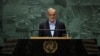 Iranian President Masoud Pezeshkian addresses the 79th United Nations General Assembly in New York on Sept. 24, 2024.