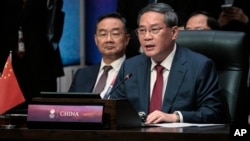 2023年9月6日中國總理李強在雅加達舉行東盟峰會期間在東盟-中國峰會上講話