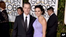 Diễn viên Matt Damon và vợ Luciana Barroso.