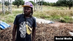 Burkina Faso rapper/farmer Art Melody is seen in an undated photo from his Instagram page. The caption on it reads: Farmer by day, rapper by night.