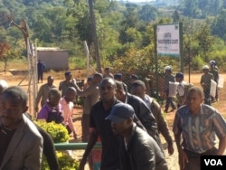 Some people outside the Bikita Magistrates Court in Masvingo.