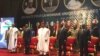 Les présidents nigérien Mahamadou Isoufou, ivoirien Alassane Ouattara, ghanéen Nana Akufo Ado, nigérian Muhammadu Buhari et togolais Faure Gnassingbé, lors du sommet de la Cédéao, à Niamey, Niger, 24 octobre 2017. (Abdoul-Razak Idrissa)