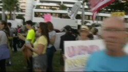 Anti-Trump Protesters Rally in Palm Beach, Florida
