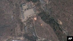 Ảnh vệ tinh địa điểm hạt nhân Punggye-ri của Bắc Triều Tiên.