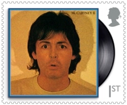 Salah satu perangko khusus seri musisi Paul McCartney. (Royal Mail via AP)