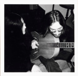 This photo made available on Wednesday September. 15, 2021, shows John Lennon and Yoko Ono in Thy, northern Denmark, January 5, 1970. (Jesper Jungersen via AP)