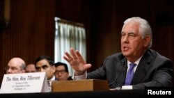 FILE - U.S. Secretary of State Rex Tillerson testifies before the Senate Foreign Relations Committee on Capitol Hill in Washington, D.C.
