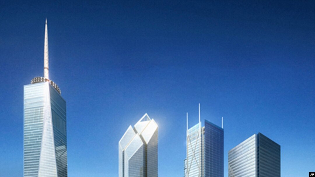 A rendering of the new World Trade Center site. Not all the buildings shown are yet under construction