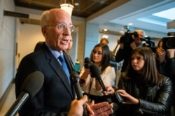 Rep. Peter Welch, D-Vt., speaks to members of the media on Capitol Hill in Washington, Dec. 3, 2019.