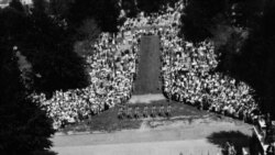 Last rites for the Unknowns of World War II and the Korean War at Arlington National Cemetery, May 30, 1958. (Photo courtesy/National Museum of the U.S. Navy)
