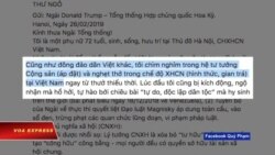 Truyền hình VOA 20/3/19: Cụ bà ở Hà Nội viết thư cho Tổng thống Trump lên án tội ác CNXH