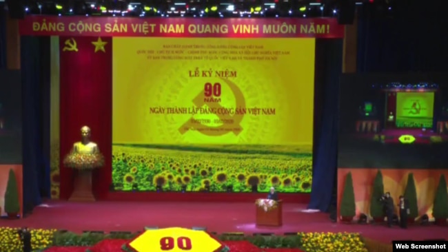 Quang cảnh lễ kỷ niệm 90 năm thành lập ĐCS. Photo VTV