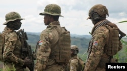 Wanajeshi wa FARDC wakipambana na M23 huko Lubero, jimbo la Kivu Kaskazini, DRC Oktoba 27, 2024. REUTER. 