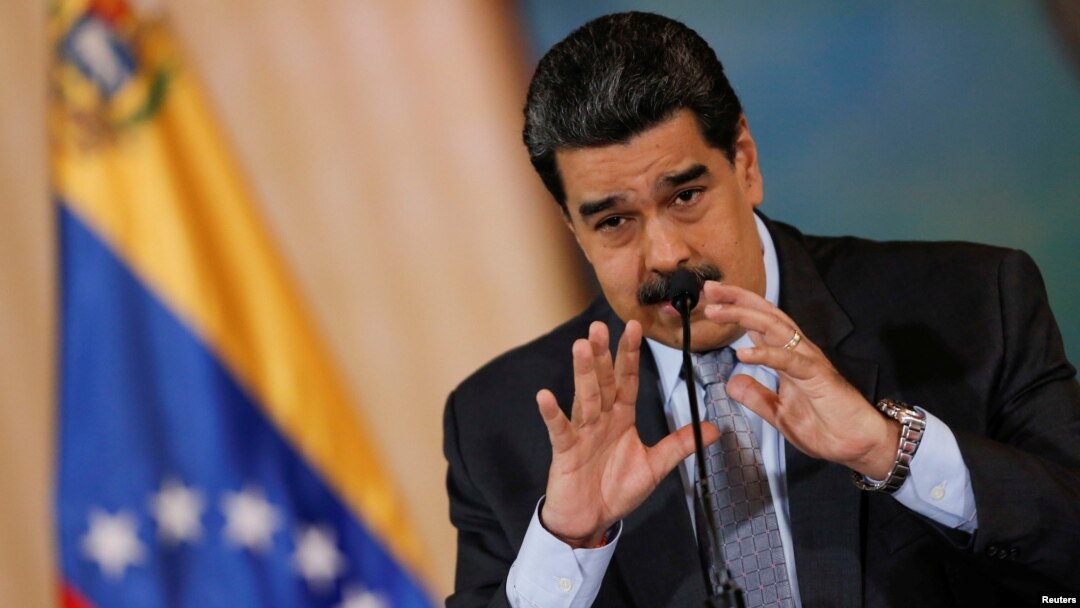 Presiden Venezuela Nicolas Maduro dalam konferensi pers di Caracas (30/9). 