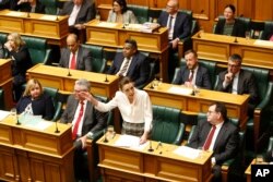FILE - New Zealand Prime Minister Jacinda Ardern speaks in the parliament on Dec. 2, 2020, in Wellington.