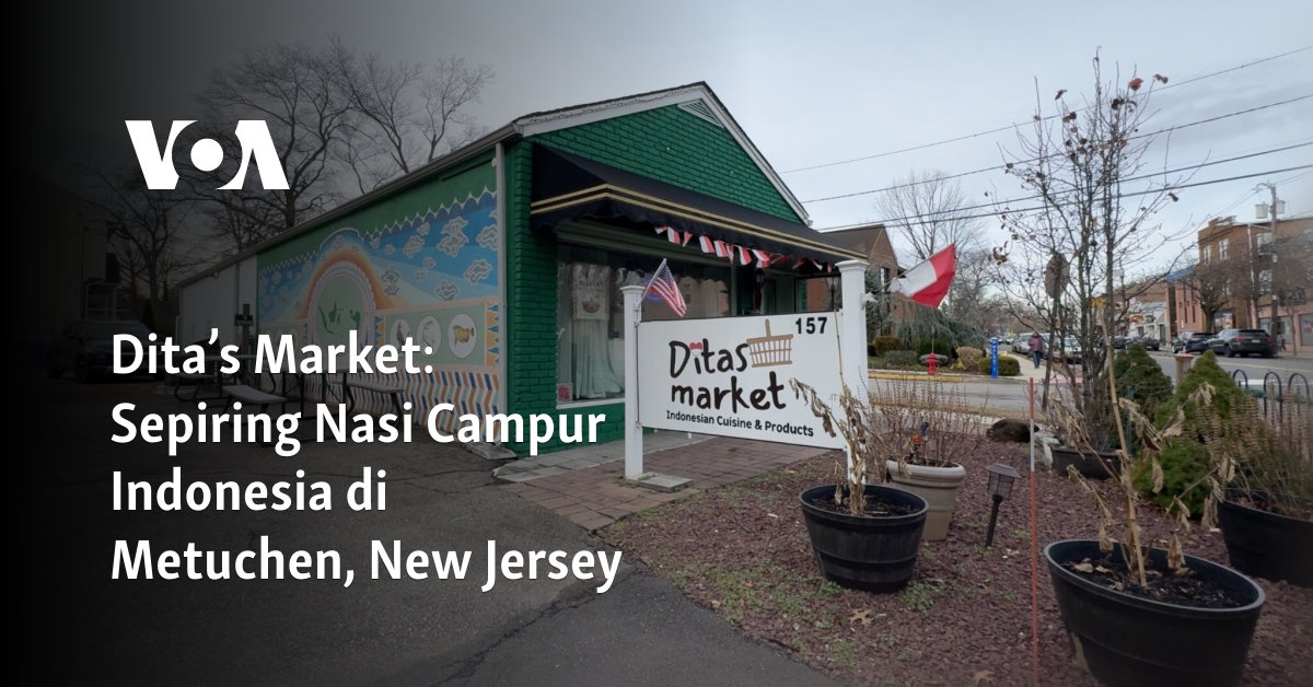 Sepiring Nasi Campur Indonesia di Metuchen, New Jersey