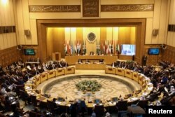 Arab League foreign ministers hold an emergency meeting on U.S. President Donald Trump's decision to recognize Jerusalem as the capital of Israel, in Cairo, Egypt, Dec. 9, 2017.