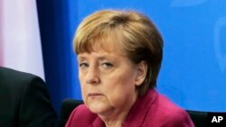 La chancelière allemande Angela Merkel, 18 février 2014