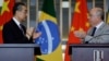 資料照片: 2024年1月19日中國外交部長王毅在巴西巴西利亞伊塔馬拉蒂宮和巴西外交部長毛羅·維埃拉會晤