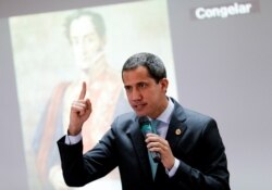 Venezuelan opposition leader Juan Guaido, who many nations have recognized as the country's rightful interim ruler, speaks during a session of Venezuela's National Assembly in Caracas, Venezuela, Sept. 3, 2019.