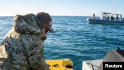 U.S. Navy participates in recovery of balloon shot down off the coast of South Carolina