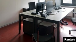 FILE - General view of an empty office at the German Federal Intelligence Agency (BND).