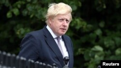 Vote Leave campaign leader, Boris Johnson, leaves his home in London, Britain, June 27, 2016.
