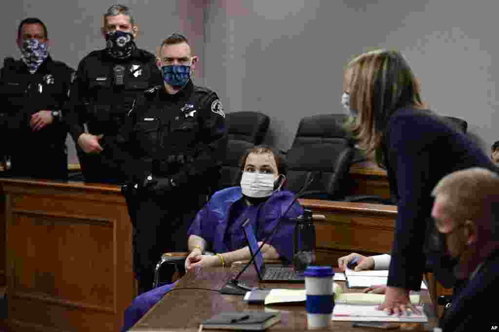 King Soopers shooting suspect Ahmad Al Aliwi Alissa, 21, appears before Boulder District Court Judge Thomas Mulvahill at the Boulder County Justice Center in Boulder,&nbsp;Colorado.&nbsp;