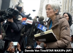 Jill Stein holds a press conference outside Trump Towers in New York City, Dec. 5, 2016.