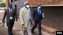 Former Cabinet Minister Ignatius Chombo on his way to court Wednesday, February 24, 2021, Harare. (VOA)