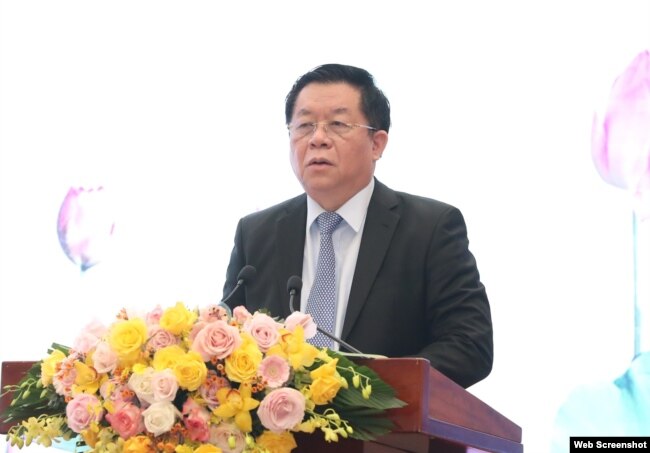 Nguyễn Trọng Nghĩa, Bí thư Trung ương Đảng, Trưởng Ban Tuyên giáo Trung ương phát biểu 23/12/2021. Photo Tuyengiao