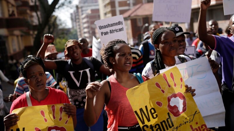 Manifestation de réfugiés contre les violences xénophobes Afrique du Sud
