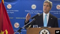 US Secretary of State John Kerry holds a media conference in Luanda, Angola, May 5, 2014. 