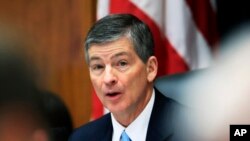 House Financial Services Committee Chairman Jeb Hensarling, R-Texas, speaks on Capitol Hill in Washington, May 2, 2017, during the committee's hearing on overhauling the nation's financial rules. 