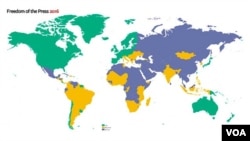 人權組織“自由之家”（Freedom House）4月27日公佈2016年全球新聞自由度報告。