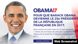 A French group is trying to get former president Obama to run for office in France.