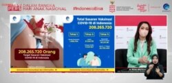 Dokter Reisa Broto Asmoro, Juru bicara Pemerintah untuk COVID-19 dan Duta Adaptasi Kebiasaan Baru dalam siaran Pers PPKM dalam rangka Hari Anak Nasional 2021, Jumat (23/7). (Tangkapan Layar/VOA)