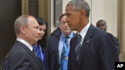 Владимир Путин и Барак Обама. Китай. 5 сентября 2016 г. 