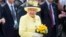 FILE - Her Majesty Queen Elizabeth II visits the Brandenburg Gate during the Royal State Visit to Germany.