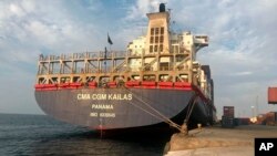 FILE — A cargo ship is docked at the Port of Berbera, in Somaliland, Somalia, April 1, 2018. 