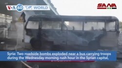 VOA60 Addunyaa - Bomb Attack on Syrian Army Bus in Damascus Kills at Least 14