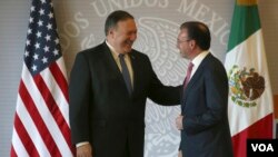 El secretario de Estado, Mike Pompeo, con el canciller mexicano Luis Videgaray, en una conferencia de prensa el viernes en México 