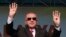 Turkey's President Recep Tayyip Erdogan salutes supporters during a rally in Malatya, Turkey, Sept. 8, 2019. 
