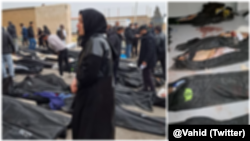 انبوه پیکرهای معترضان کشته‌شده توسط جمهوری اسلامی در پزشک قانونی کهریزک
