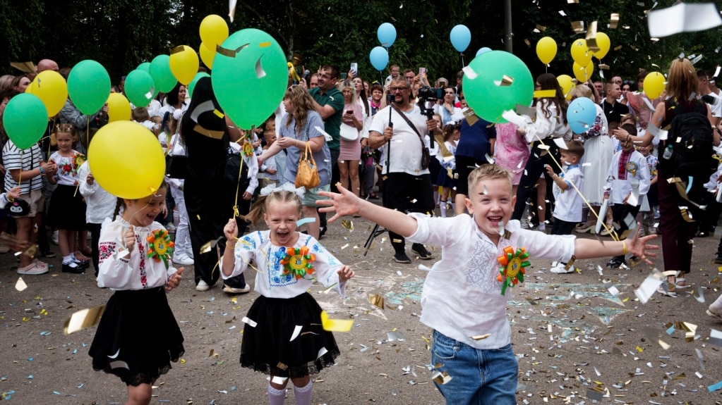 Ukraine's Children Celebrate First Day of School, But Missiles Still Fly