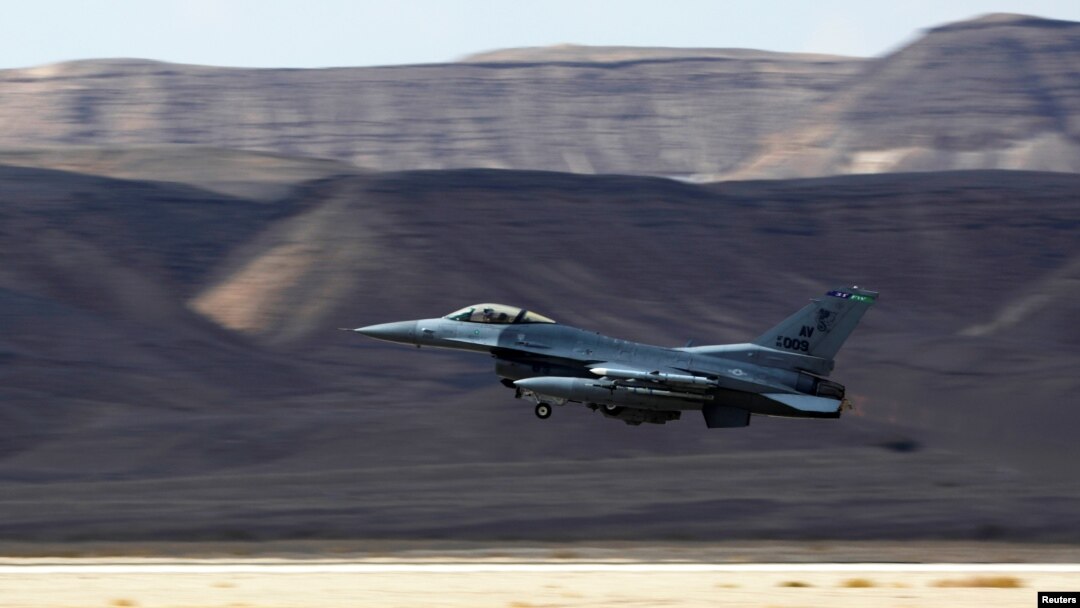 A U.S. Air Force F-16 takes off during a joint international aerial training exercise hosted by Israel and dubbed "Blue Flag 2017" at Ovda military air base in southern Israel, Nov. 8, 2017.