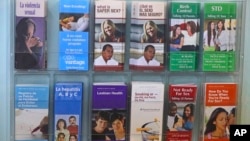 FILE - Pamphlets are shown in the clinic of Planned Parenthood of Utah in Salt Lake City, Aug. 21, 2019.