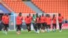 Le Sénégalais à l'entraînement avant le match contre le Japon, le 23 juin 2018. (VOA/Amédine Sy)