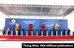 Lễ khởi công nhà máy của VinFast đã diễn ra sáng 2/9/2017, tại thành phố Hải Phòng. Ảnh: Thống Nhất-TTXVN