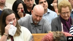 John Phillips, stepfather of Laken Riley, reacts as Superior Court Judge H. Patrick Haggard announces the verdict during a trial of Jose Ibarra, Nov. 20, 2024, in Athens, Georgia. (Hyosub Shin/Atlanta Journal-Constitution via AP)